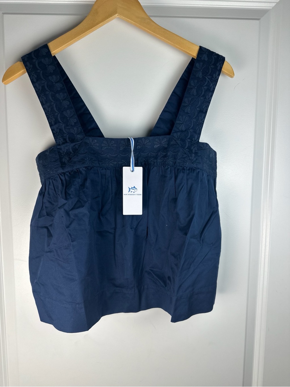 Southern Tide Women’s Navy Embroidered Tank Top - Picture 3 of 7